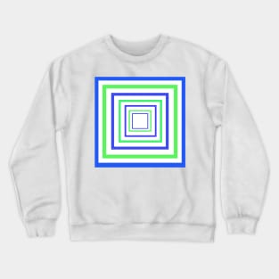 Concentric Squares Blue and Green Crewneck Sweatshirt